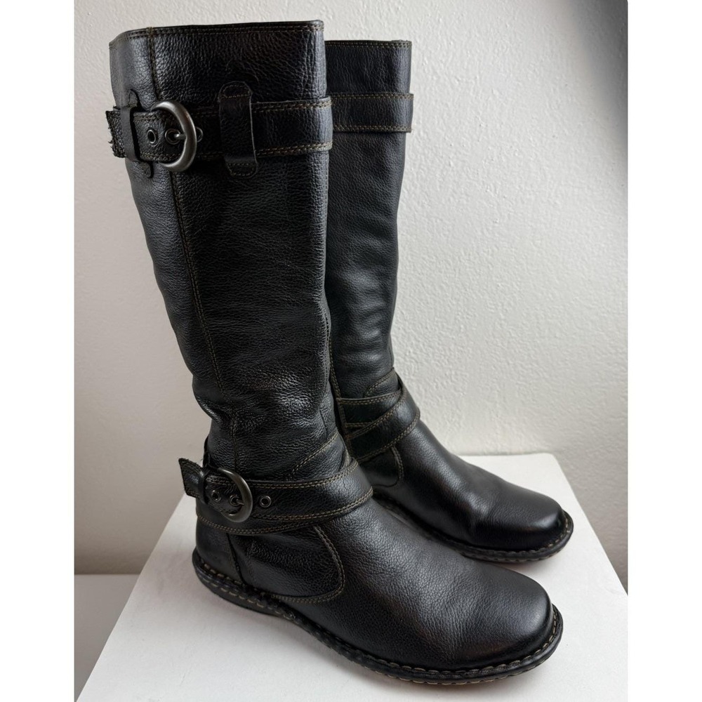 B.O.C Born Concept Austin Black Leather Knee High Riding‎ Boots Womens Size 8/39 - Picture 2 of 11